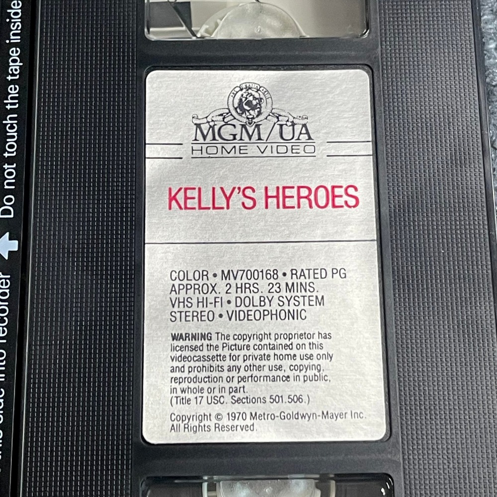 Kellys Heroes VHS Clint Eastwood Telly Savalas MGM UA 1970 War Comedy M700168 - Picture 7 of 10
